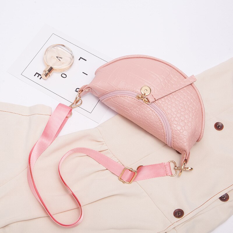 Stone pattern shoulder bags for women small crossbody bags for girls PU leather messenger bags hobos phone handbags: Pink