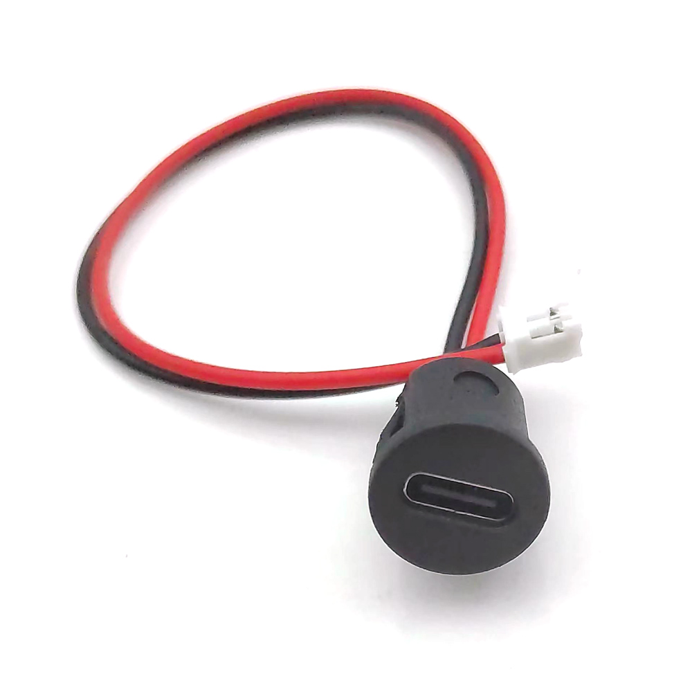 10 USB Connector Type-C Waterproof with PH 2.0 nut locking plate Waterproof Female Socket High Current Fast Charging jack port: Lavender