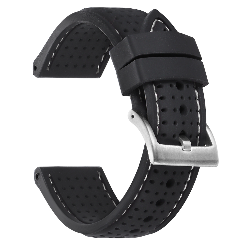 2 Anelli Ferma Cinturino In TPU Per Orologio - Ricambio Per Cinturini Da 30 Mm, Nero, Confezione Da 2 - 4