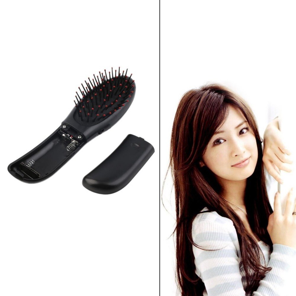 Electric Vibrating Hair Brush Comb Massager Black Hair Scalp Head Blood Circulation Massager Comb Brush Black