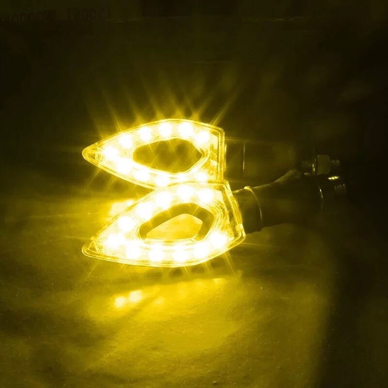 2pc 12 LED de señal de vuelta de luz intermitente para motocicleta luces de cola indicadores para Moto accesorios de la motocicleta amarillo rojo: Amarillo