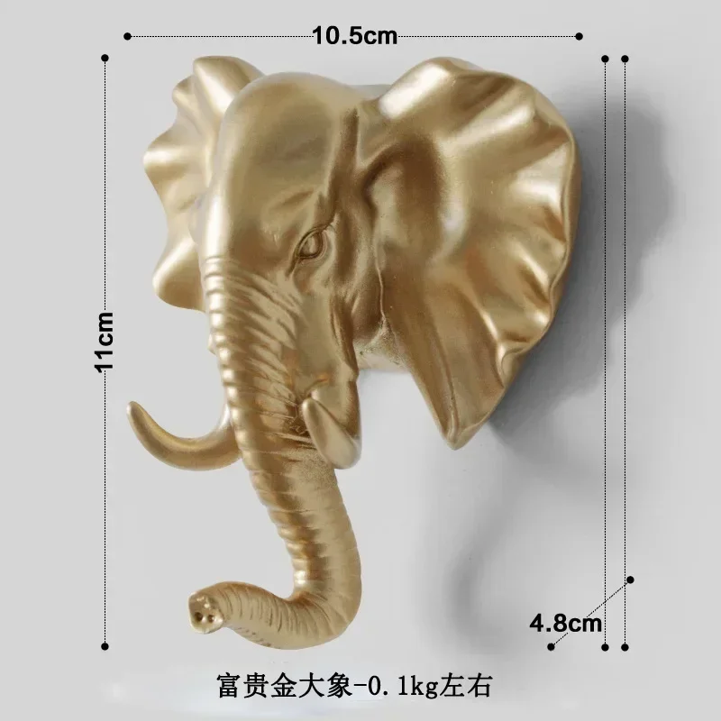 Muur Gemonteerde Haken Dierenkop Rek Kappen Muur Hanger Paard Giraf Elanden Olifant Haken Decoratief Decor Badkamer Accessoires: Light Grey