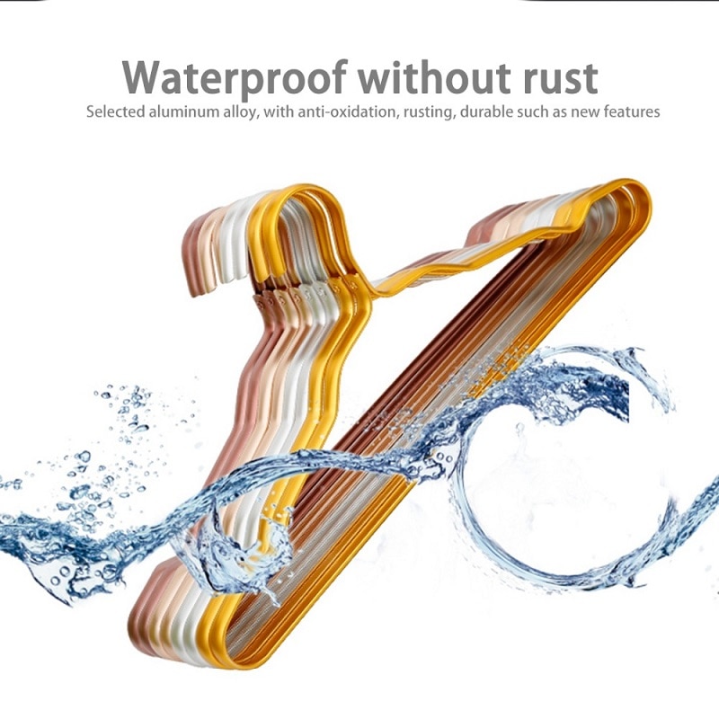 Cintres métalliques pour vêtements, 20 pièces, en alliage d'aluminium, support de séchage antidérapant, épais et coupe-vent, pour sous-vêtements, ceinture, manteau