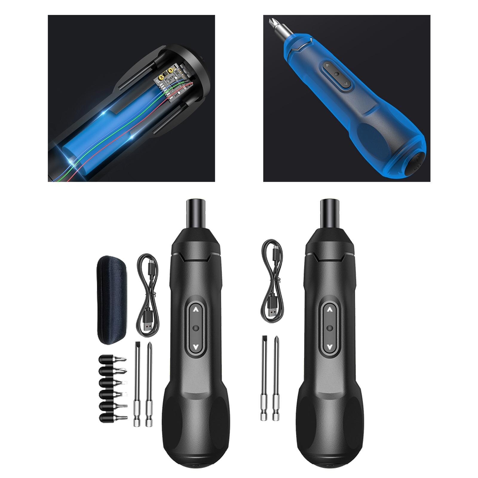 Portable Mini Electric Screwdriver Set 3.6V 850mAh Power Tool Impact Driver Power Drill Cordless for Household DIY Project