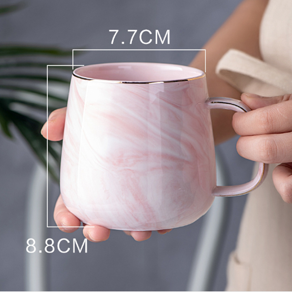 Keramiske kopper marmor rosa kaffekrus keramisk kaffekopp elskers porselenskrus til te frokostkopp til melk