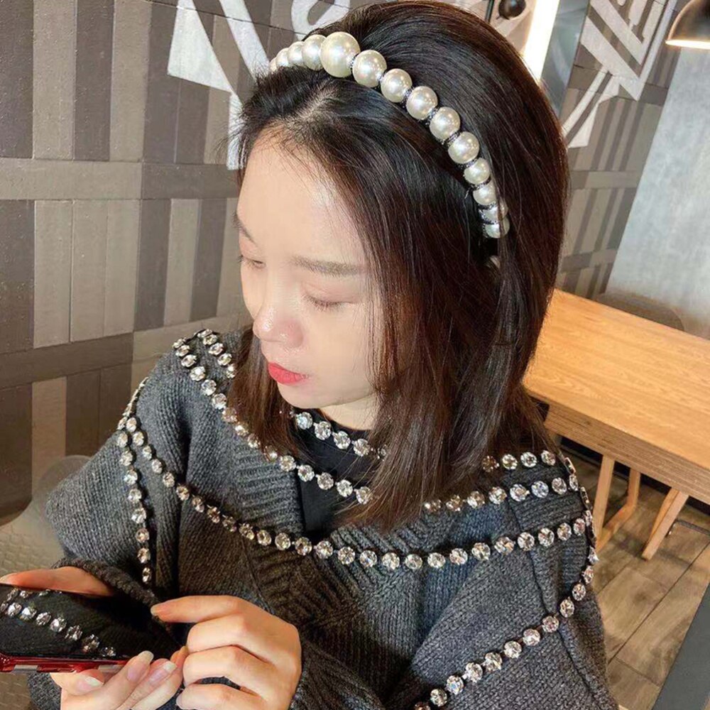 1 pc perle dekoration pandebånd hårbøjle gylden silke tråd hovedbøjle hovedbeklædning delikat hår tilbehør til fest dagligt (w