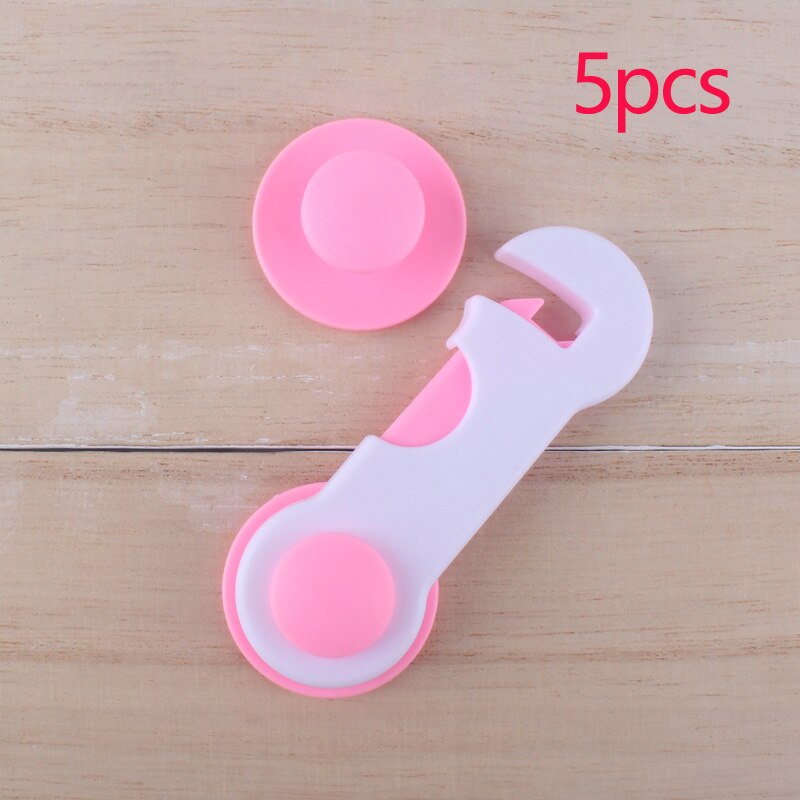 XCQGH 5PCS Multi-function Baby Anti-pinch Drawer Lock Child Safety Lock Baby Protection Refrigerator Door Cabinet Lock: Pink