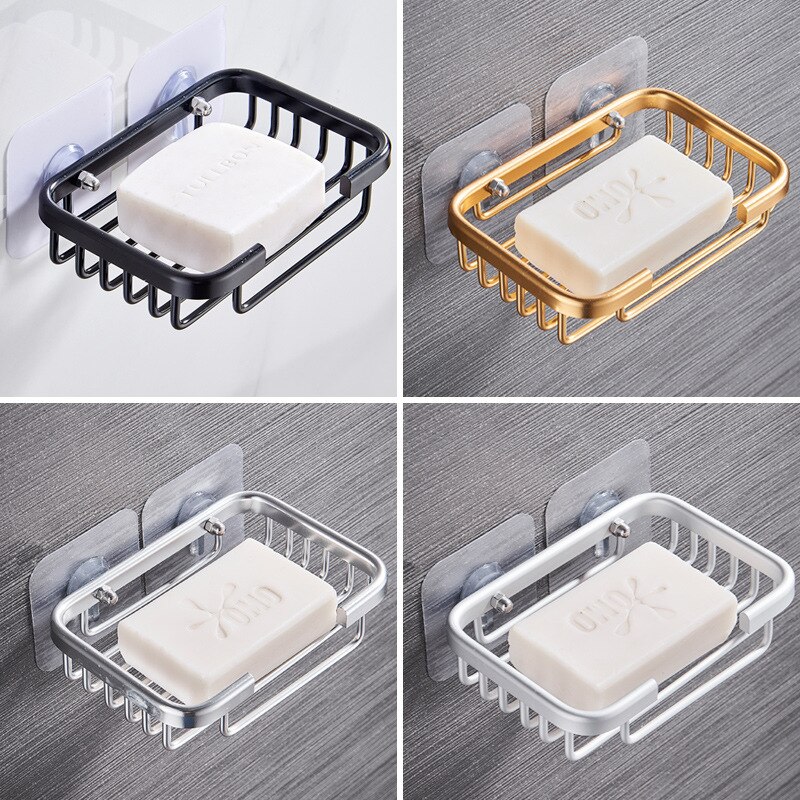 1 Pcs Boor Gratis Zeepbakje Houder Wall Mounted Storage Rack Holder Hollow Type Zeep Spons Zeepbakje Badkamer Accessoires
