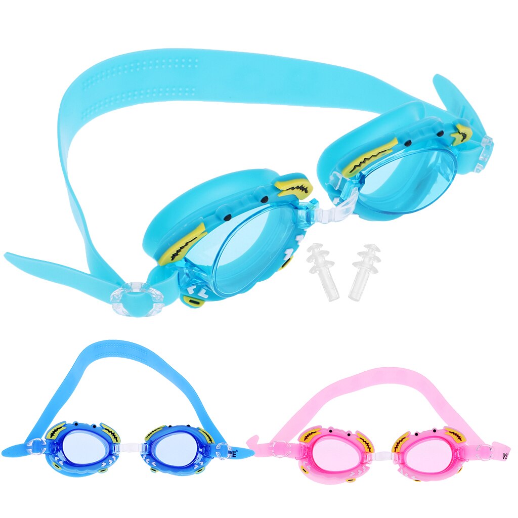 Kids Swimming Goggles Glasses With Silicone Fame Adjustable Strap Pink