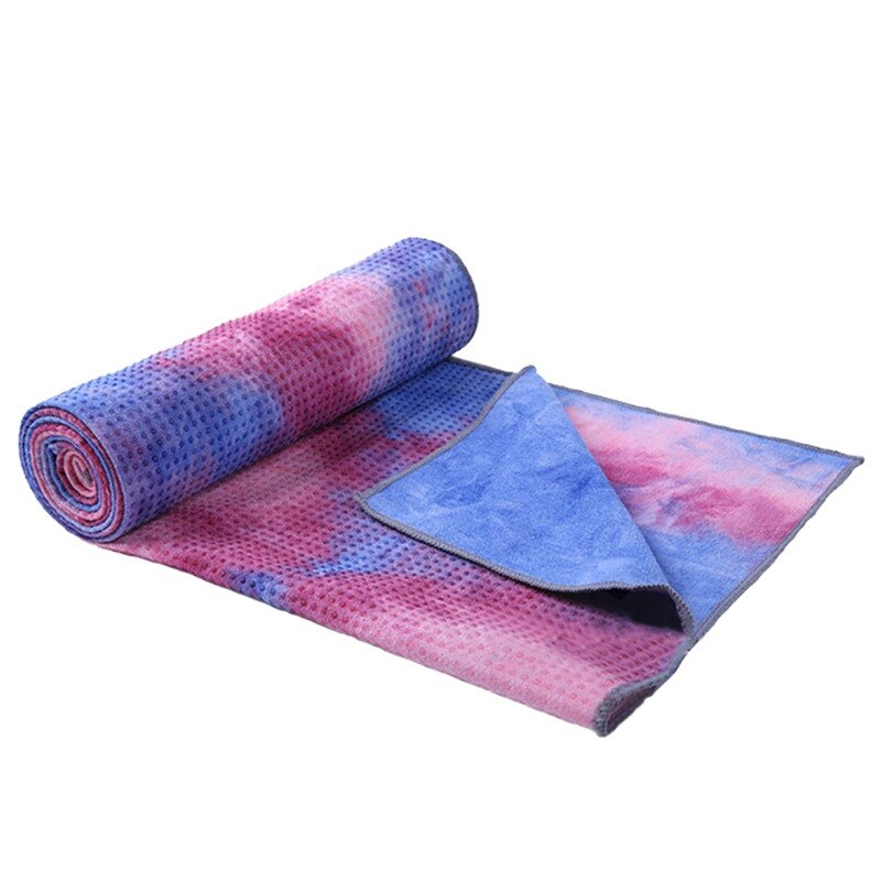 Gimnasio nadar antideslizante Toalla de La Yoga de viajes Deporte Fitness Ejercicio de Yoga Pilates Mat Tie-dye impreso Yoga Mat 183x63cm: Verde