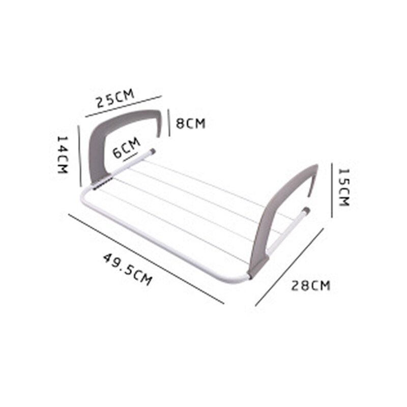 Rvs Balkon Droogrek Opknoping Multifunctionele Vouwen Balkon Droogrek Vensterbank Handdoek Schoenenrek Droogrek: H01