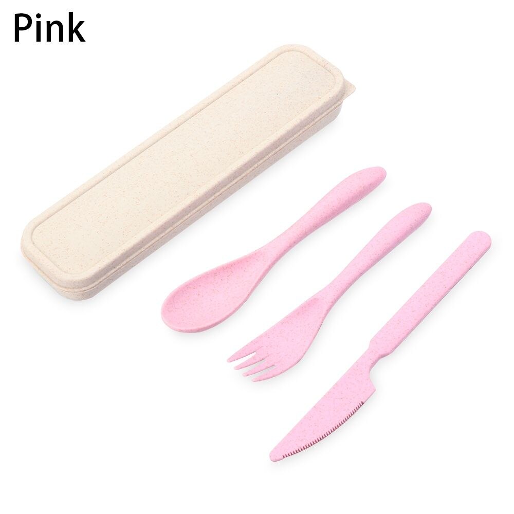 Cuillère à soupe en plastique Portable, paille de blé , à Long manche, vaisselle de table, outils de cuisine pour enfants: pink