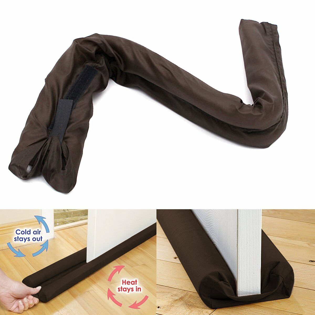 90cm Long Twin Door Draft Dodger Guard Stopper Protector Under Door Draught Excluder Twin Sides For Seamless Prevention