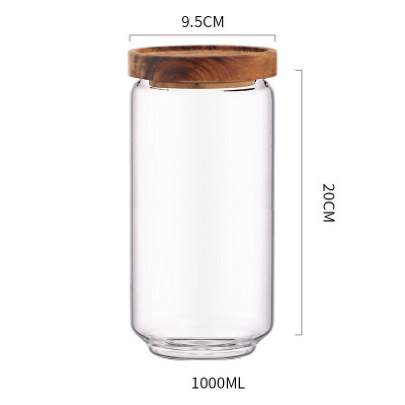 Bouteilles de rangement en verre avec couvercle | Bocal de rangement des aliments pour la cuisine, bocaux à épices maçon, boîte de rangement des bonbons, boîte de rangement pour la cuisine: C  1000ml