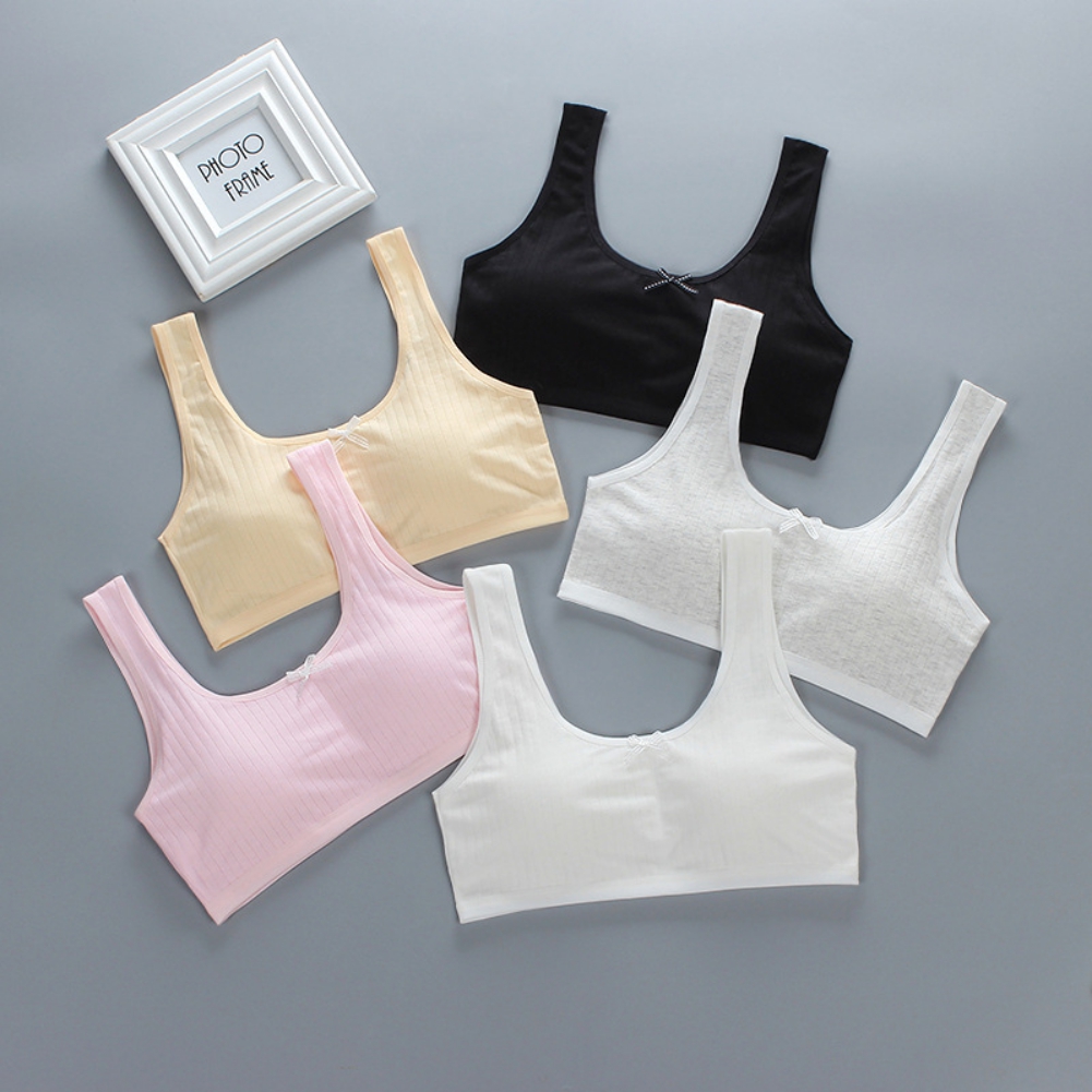 Intimo per bambini in cotone reggiseni per ragazze reggiseni imbottiti morbidi traspiranti per adolescenti reggiseni per ragazze