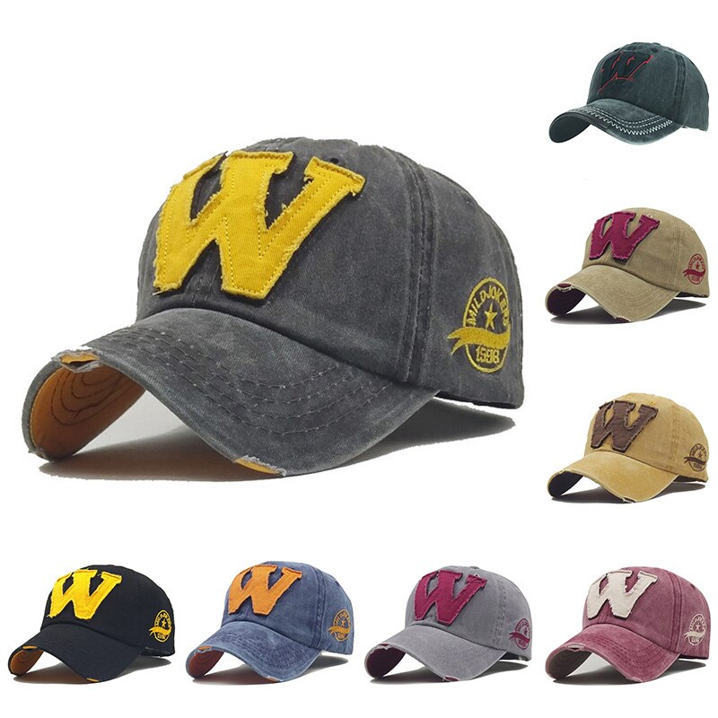 Letter W Men's Baseball Caps Women's Cap Black Snapback Summer Baseball Caps Male Fisherman Hat for Men Trucker Bone MZ001