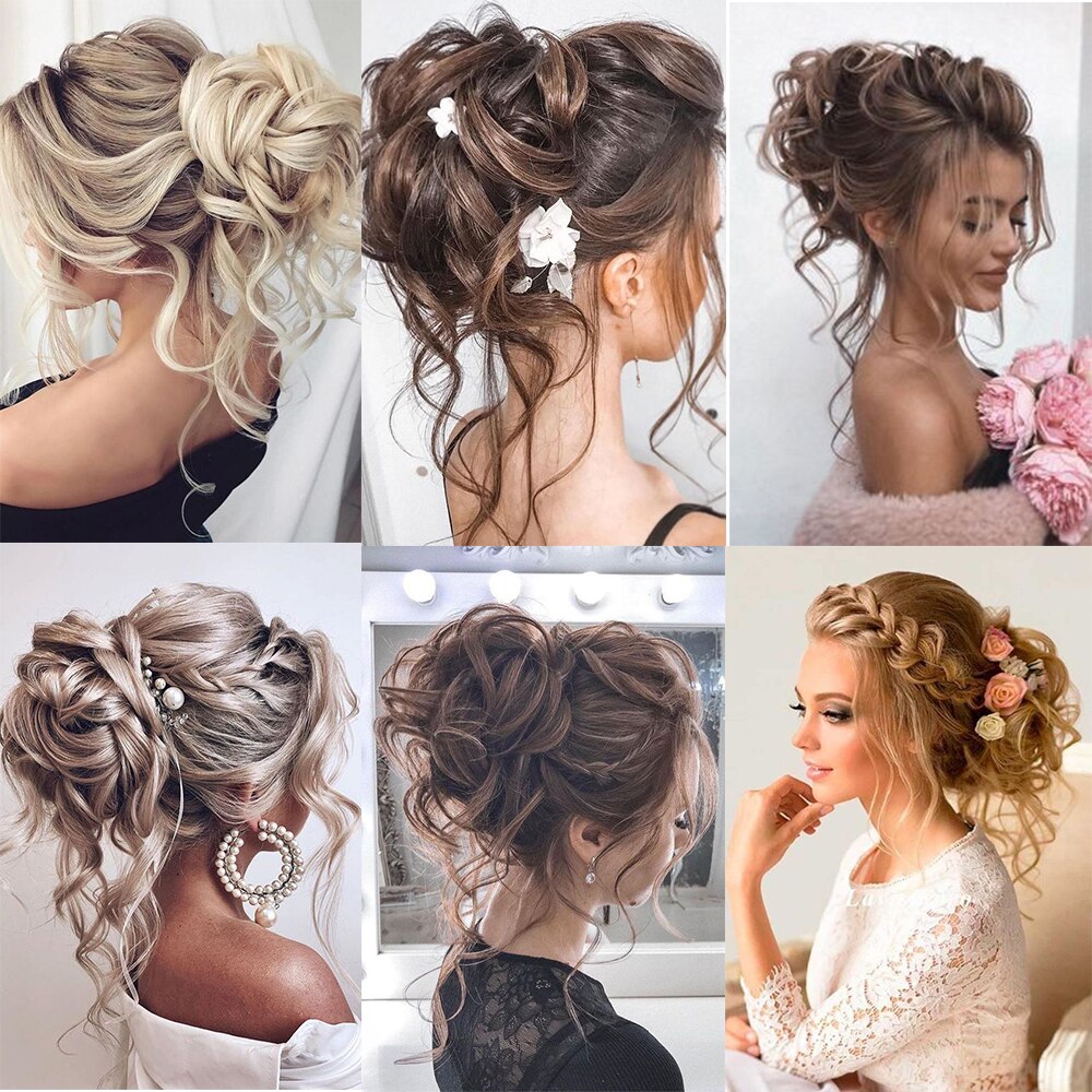 Hairstar Bun Extensions Rommelig Krullend Elastische Haar Scrunchies Haarstukjes Synthetische Chignon Donut Opgestoken Haar Stukken Voor Vrouwen Meisjes