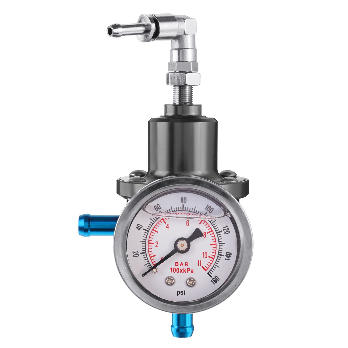 Régulateur de pression à carburant réglable universel | Avec Kit de jauge en aluminium rouge/bleu/or/argent/noir/titane
