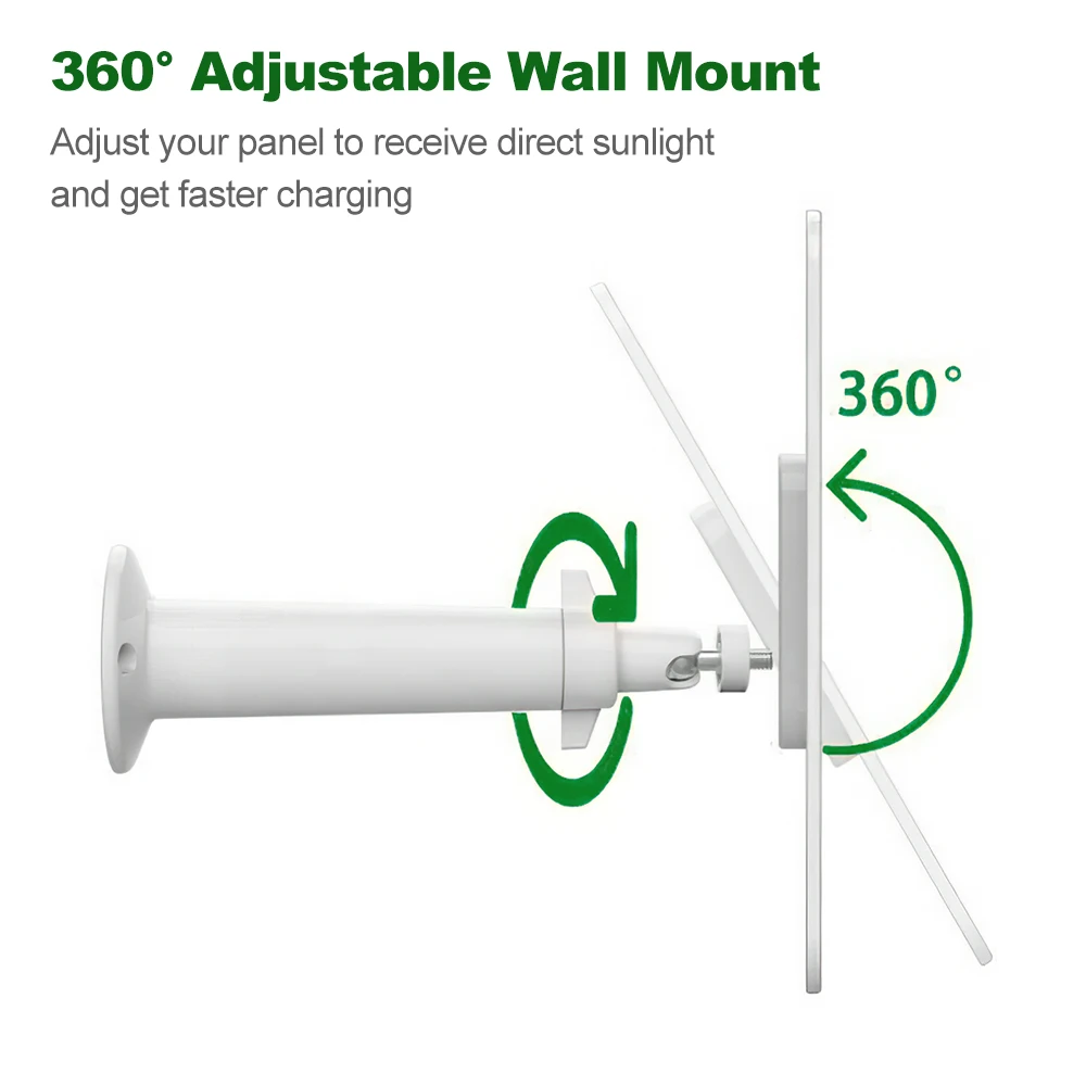 Panneaux Solaires Muraux de 4W avec Câble d'Alimentation de 9,8 Pieds, Montage Mural pour Walald Fycam 2/2 Pro/2C/2C Pro/E