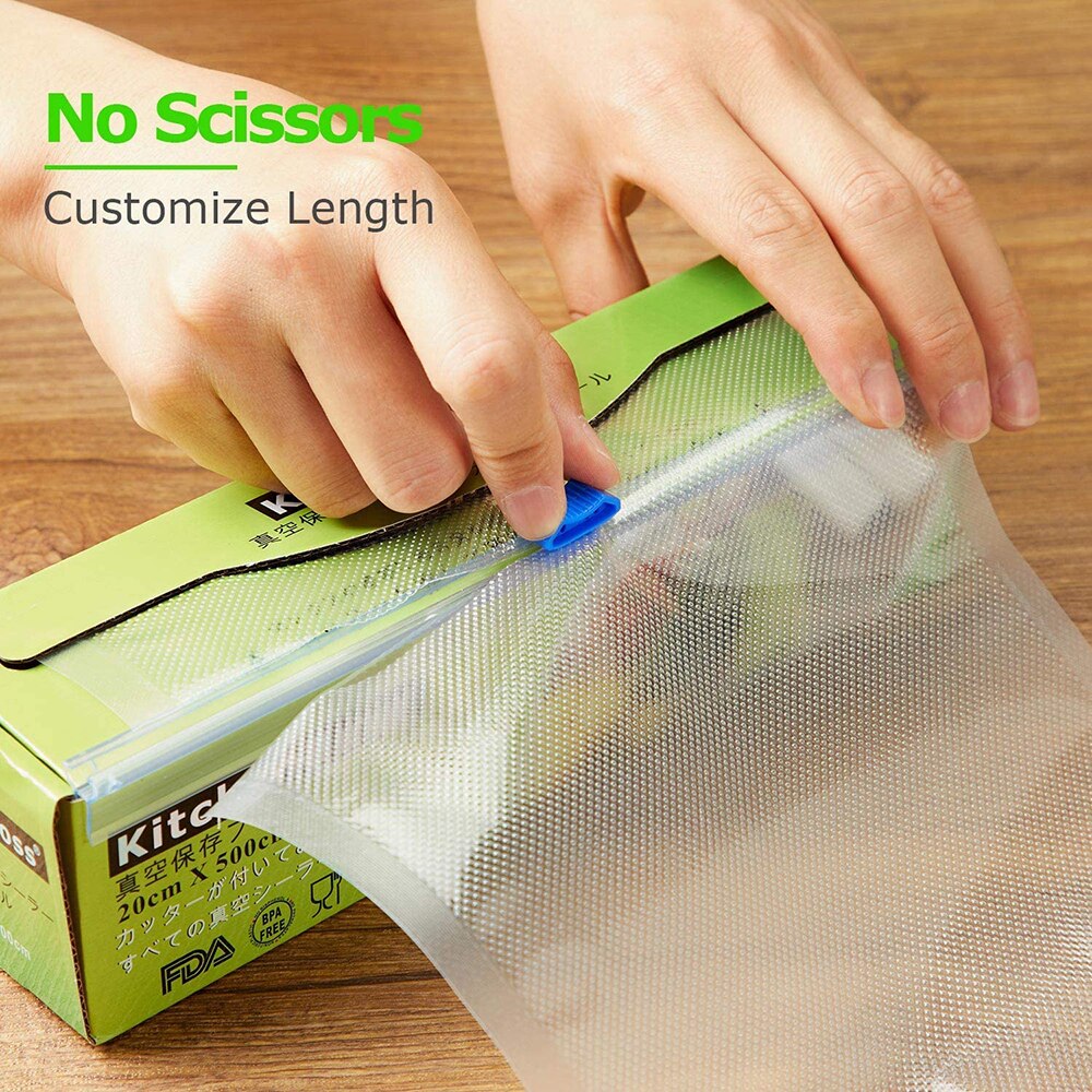 Vacuum Sealer Rolls Bag，28 x 1500cm 2rolls Food vacuum Saver Bag Rolls with Cutter Box ，Sous Vide Roll Bag