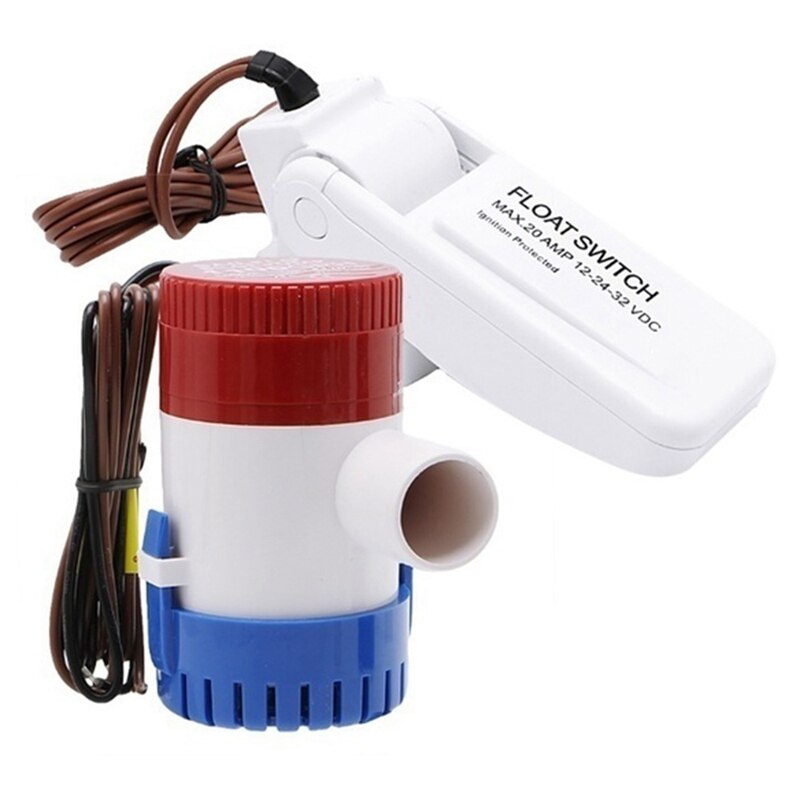 1100GPH Bilge Pump 12V Electric Submersible Boat Yacht Pump Float Switch Bilge Switches Motor Homes Houseboat Boats