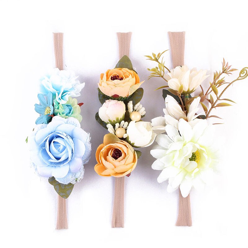 2018 novo 3 pçs bonito meninas do bebê, de renda flor de cabelo, acessórios de bandas de flores, faixas de festa, adereços de fotos presentes