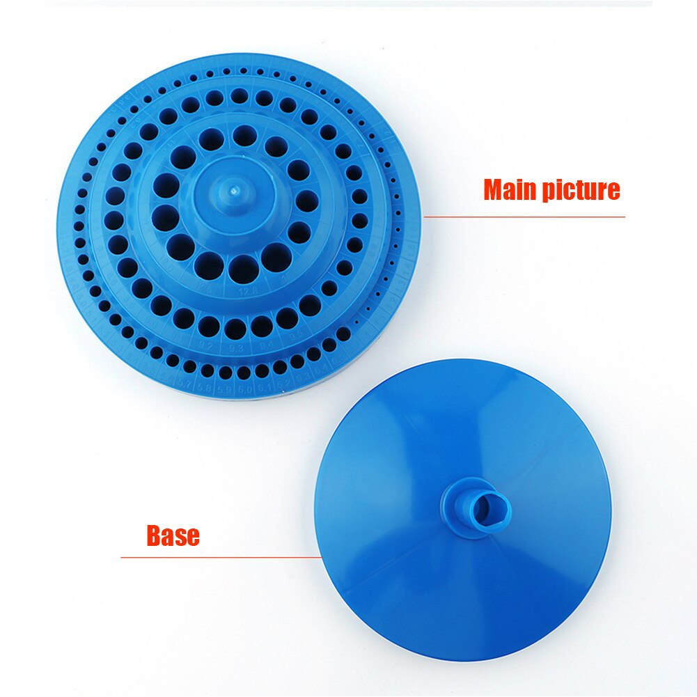 Round Shape Plastic Drill Bit Storage Case Drill Bits Empty Storage Box Stand Blue Hole Bore Organizer Manicure Accessories