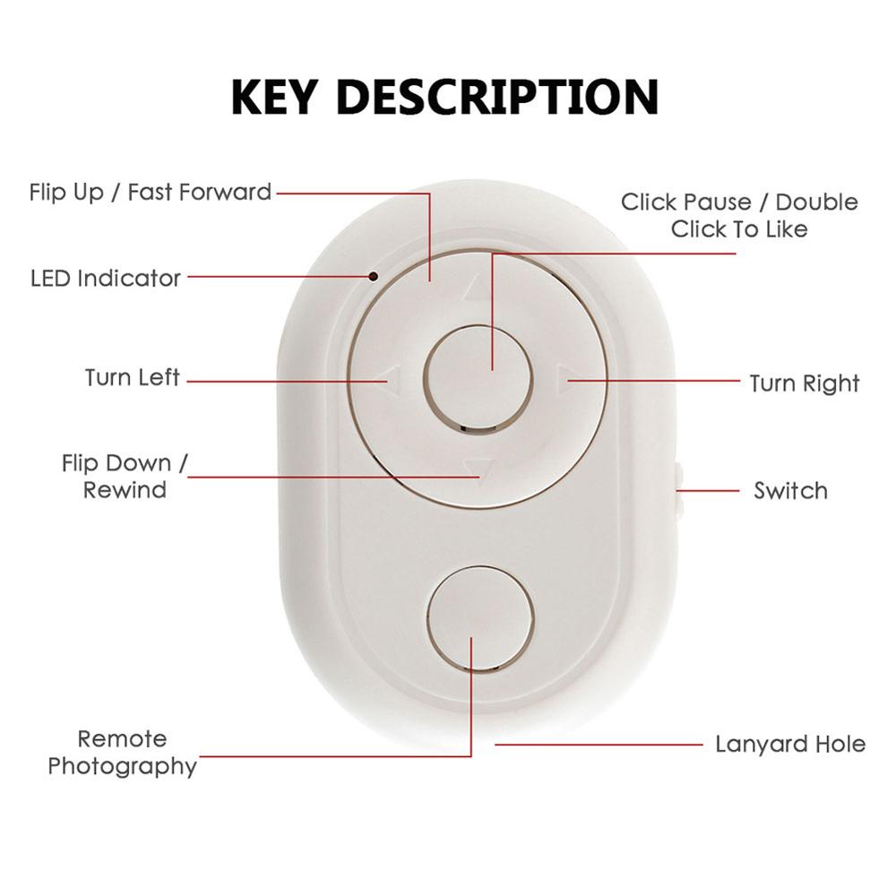 HitTime rilascio Video di registrazione dell&#39;otturatore della fotocamera con telecomando per Selfie Wireless compatibile con Bluetooth per Smartphone Android iphone