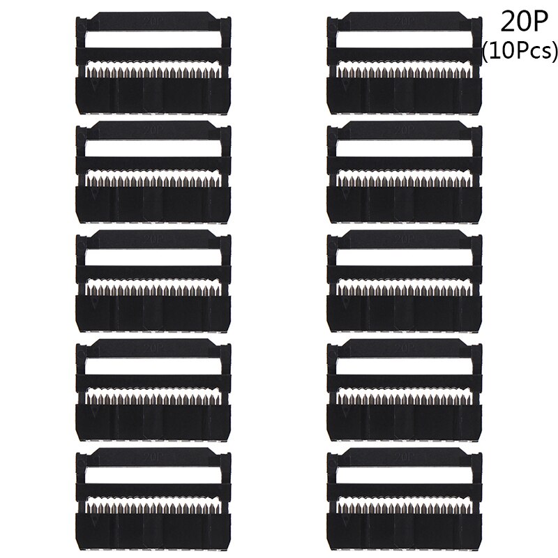 10set 6/8/10/12/14-50Pin IDC Socket Pin Dual Rij Toonhoogte 2.54mm IDC connector 6-50 Pin Kabel Socket Plug Lint Kabel Connector: Goud