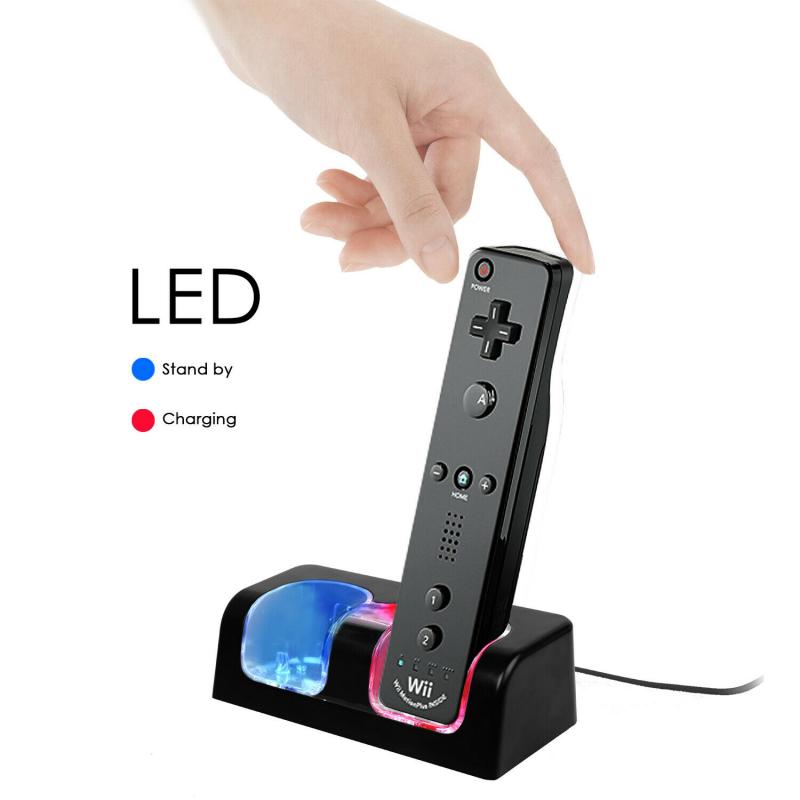 For Wii Gamepad Battery Chargers Charger Dock Remote Controller Dual Charging Dock Station Stands Games Accessories