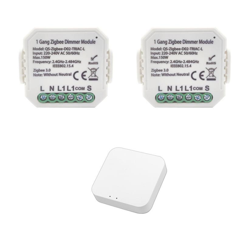 1 Tuya inteligente Dimmer interruptor relé Wifi de automatización de casa inteligente modulo de interruptor de atenuador de Control remoto Compatible con Alexa de Google