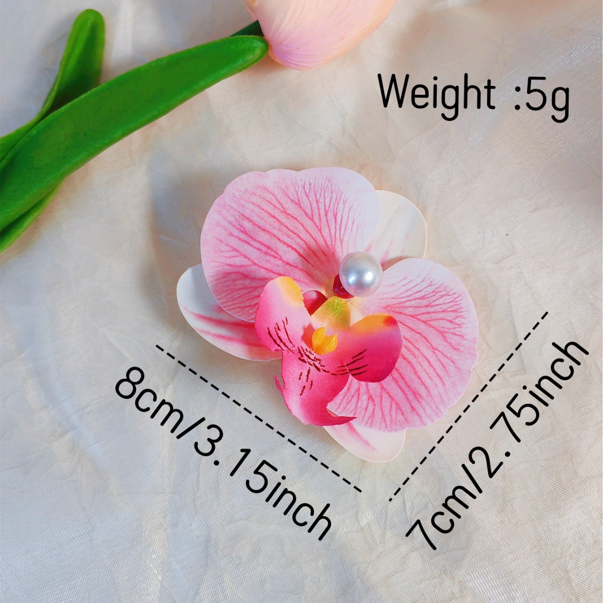Grampos de cabelo de borboleta de flor de orquídea artificial para mulheres meninas phalaenopsis pérola bico de pato grampos de cabelo acessórios de cabelo