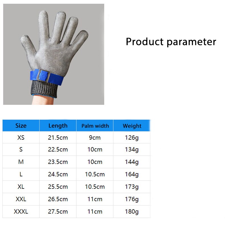 Anti-cut Gloves Safety Cut Proof Stab Resistant Stainless Steel Wire Metal Mesh Butcher Cut-Resistant Gloves Garden tools