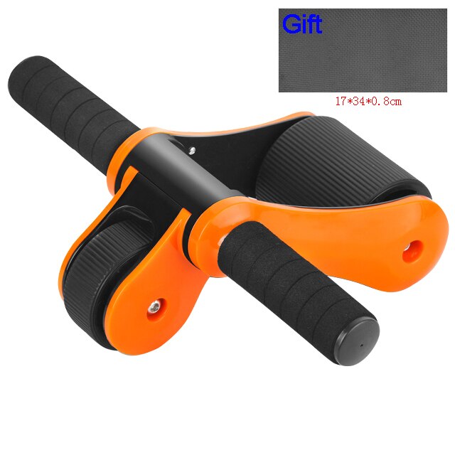Detachable Fold ABS Double Wheels Ab Rollers Home Mute Women Slim Fitness Gym Coaster Belly Muscle Exercise Strength Training: Orange