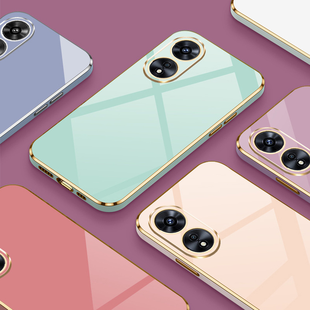 Para OPPO A18 funda oppo a38 funda de teléfono Oppo A18 A38 4G funda CPH2591 cubierta CPH2579 revestimiento cuadrado de lujo cubierta trasera a prueba de golpes