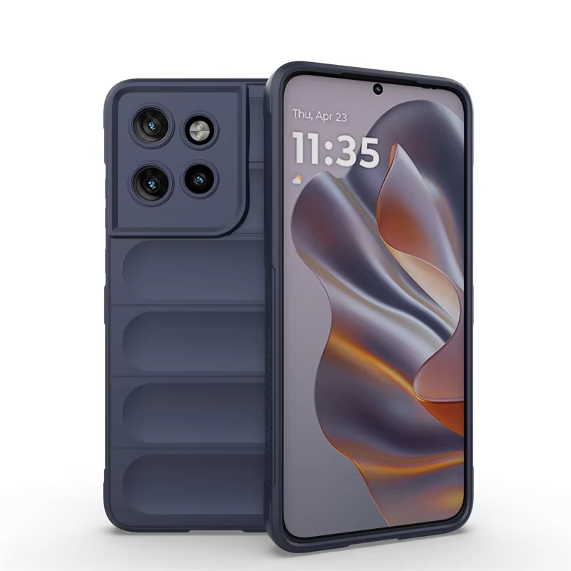 Voor Motorola MOTO Edge 50 Neo 5G Achterkant Telefoon Case Zachte Vloeibare Siliconen Anti-val Schokbestendig Bescherm funda Coupe Gevallen: ABS / Marineblauw
