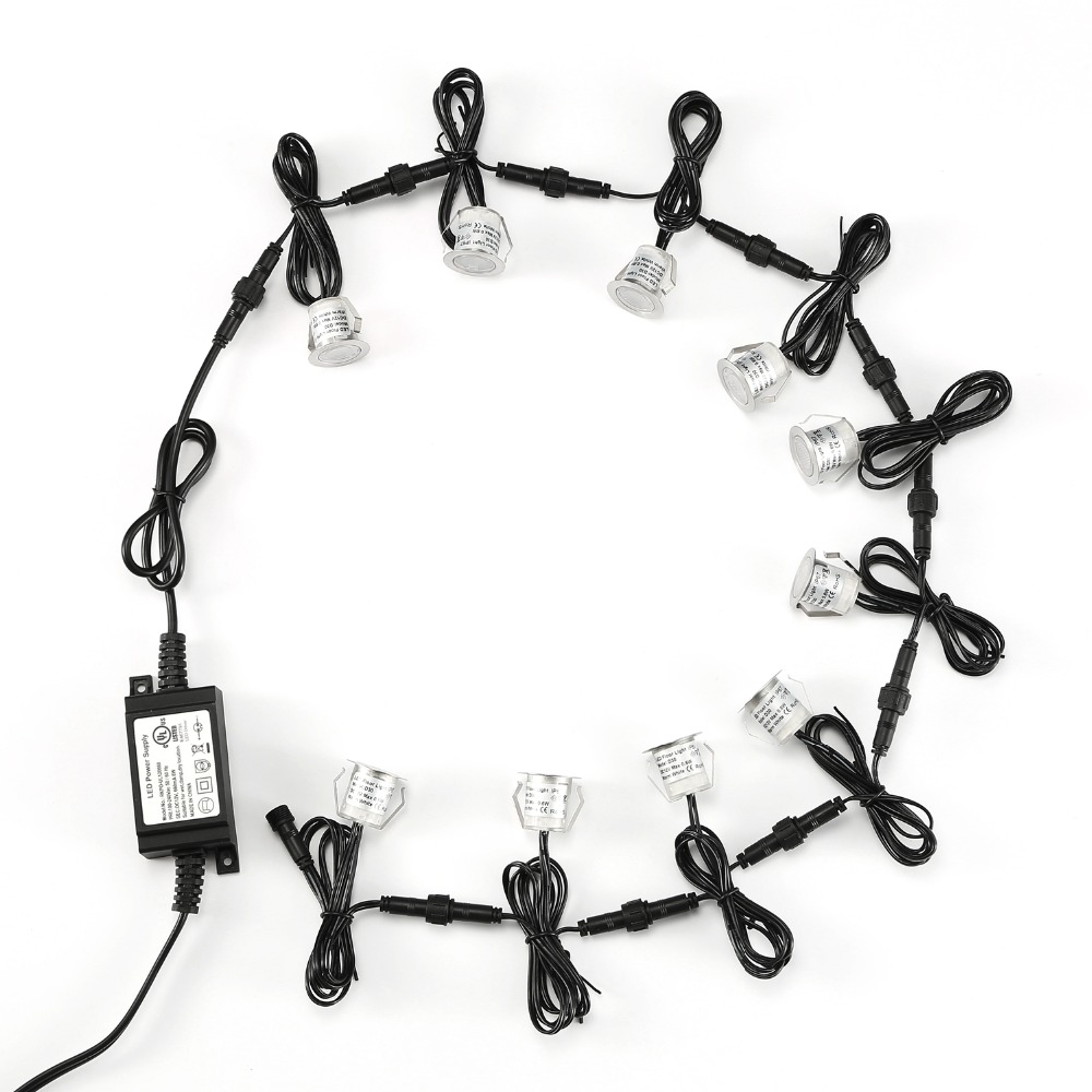 6Pcs/lot 30mm 12V Outdoor Terrace LED Deck Stair Step Rail Lights Waterproof Yard Garden Pathway Patio Landscape Lamp