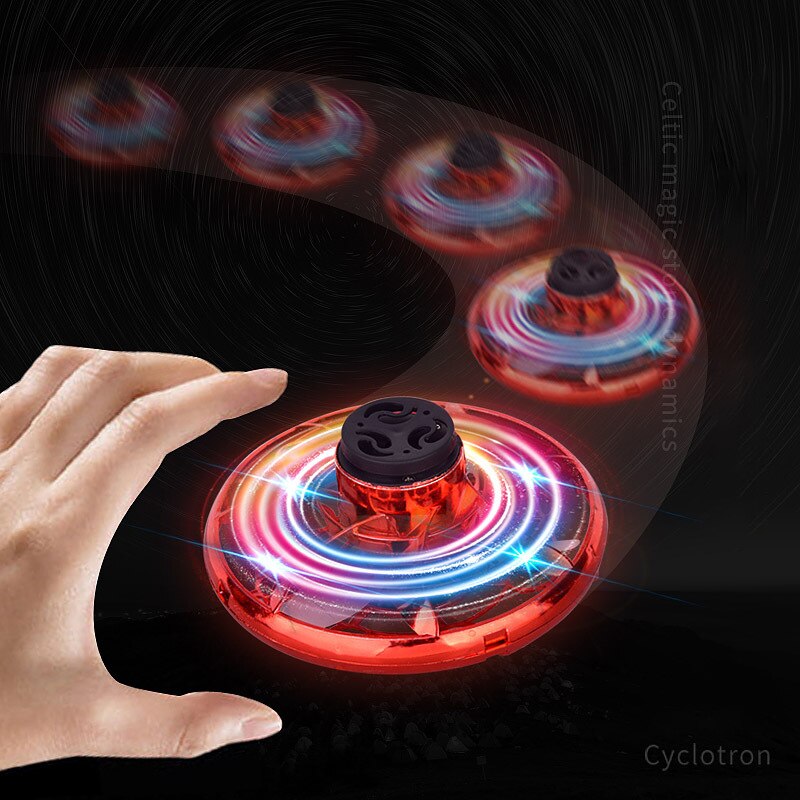 2/1PCS Mini Drone UFO Gyroscope Fly Hand Operated Induction Aircraft Flying Fingertip Gyroscope Quadrocopter