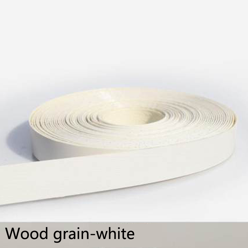 Borde de bandas de PVC decorativo de chapa de madera autoadhesivo de 10M y 2cm para muebles, armarios, mesas de oficina, bordes de superficie de madera: Wood grain-white