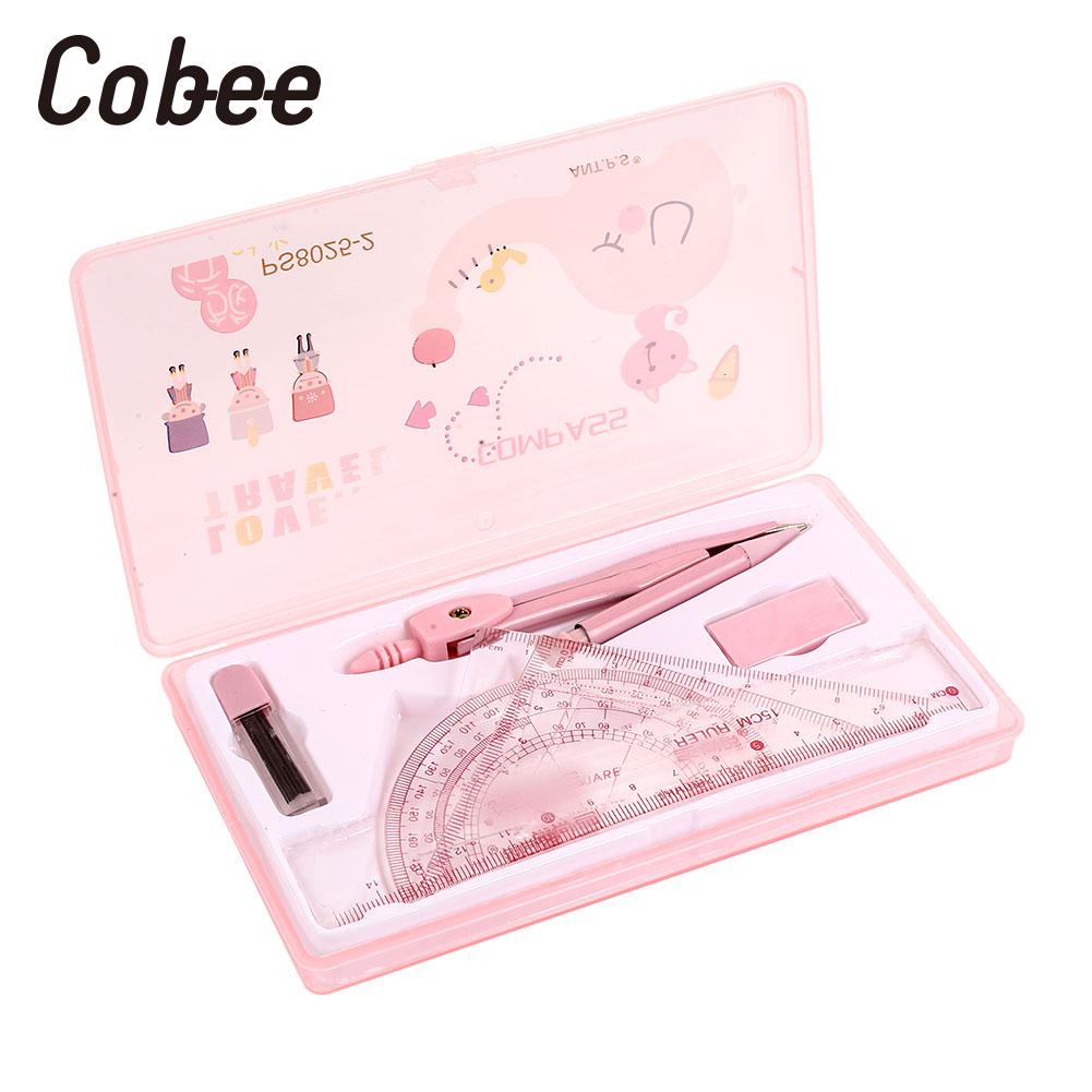 7 in 1 Compass Ruler Set Drawing Tools Painting Suit Mathematical Children Durable Practical Compass Student Stationery