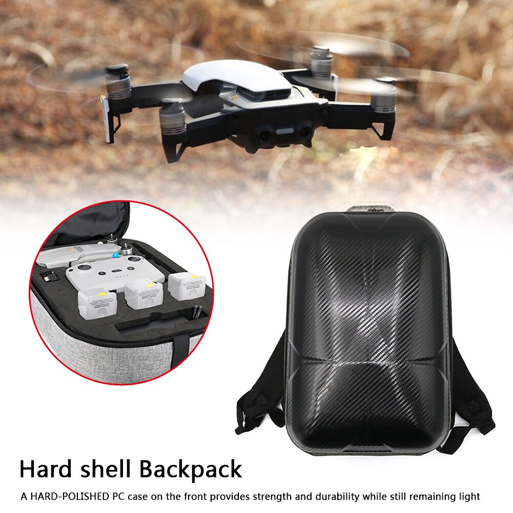 Hard shell rygsæk til dji mavic air 2 dobbelt lynlås vandtæt bæretaske drone tilbehør