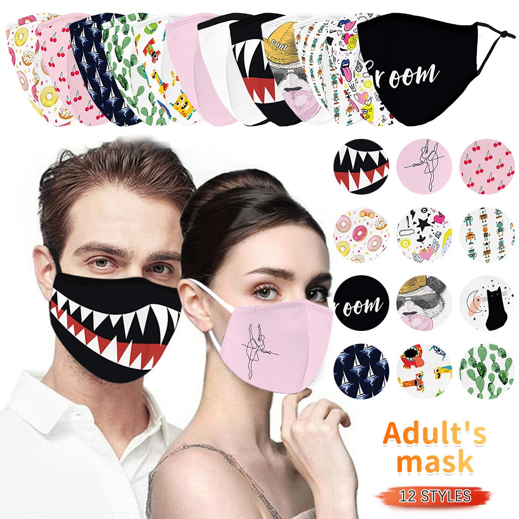 1PC Adult's Anti-dust Reusable маска для лица с принтом Breathable Outdoor Sports masque Pocket Face Mask Washable Mascarilla