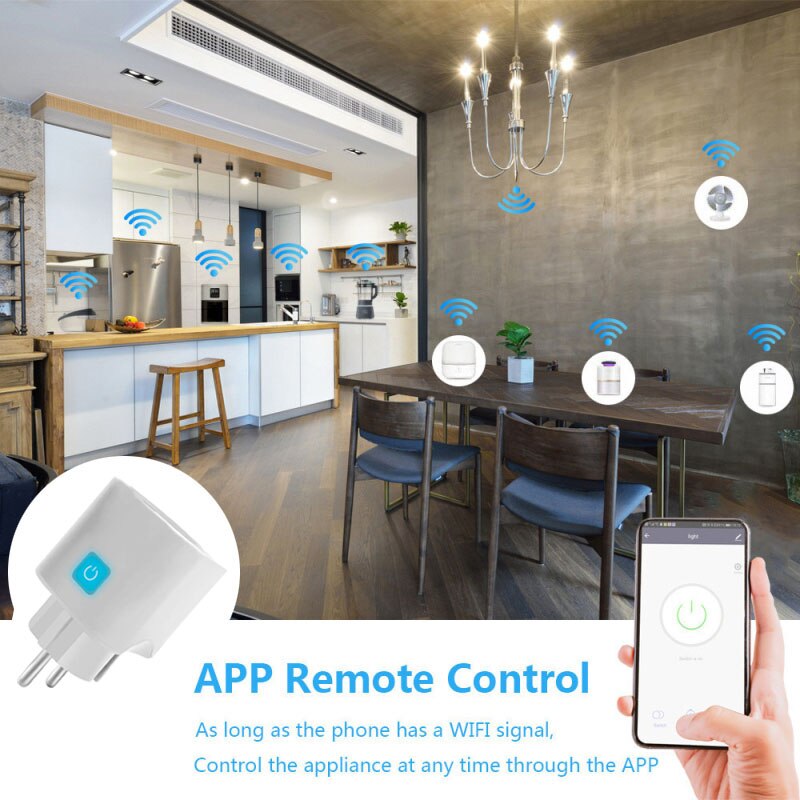 Ewelink – prise WIFI intelligente, maison, téléphone portable, contrôle de synchronisation à distance, Compatible avec Alexa Google Home EU