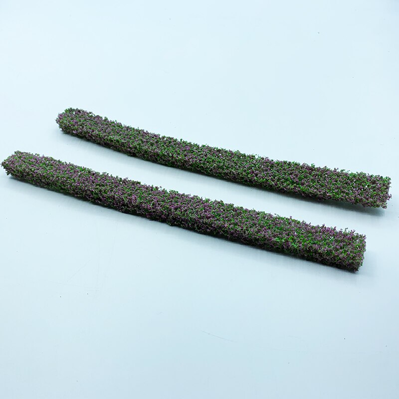 2Pcs Struik Strips Groen Zand Tafel Miniatuur Model Simulatie Diy Materialen Gras Hek Voor Outdoor Indoor Building Diorama: 2 PCS Purple Green