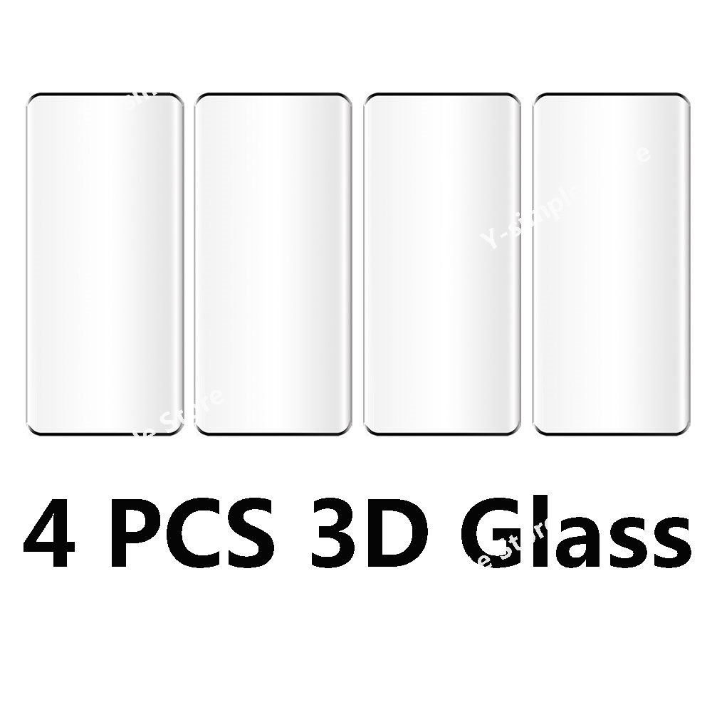 Verre 3D 4 en 1 pour Tecno Camon 30s Pro, protecteur d'écran, Film HD incurvé en verre trempé, film d'objectif d'appareil photo souple: Foncé Vert