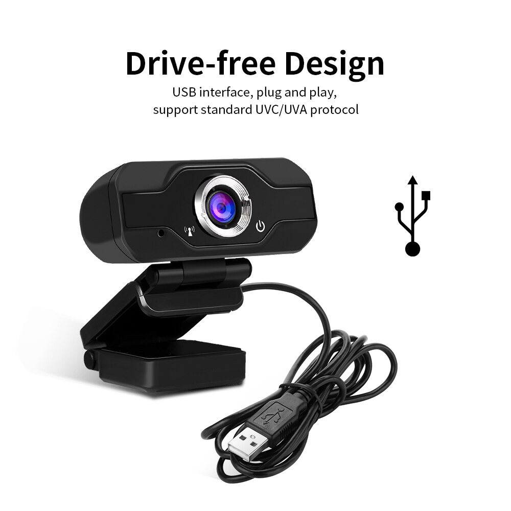 Computer Camera 1080P Usb Webcam Handmatige Focus Ingebouwde Geluid Absorberende Microfoon Drive-Gratis Web Camera voor Pc Laptop