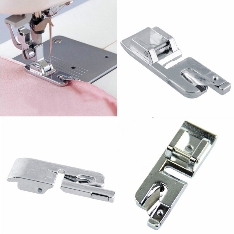 QWORK® 6 stuks rolzoom naaivoeten voor naaimachine, 3 smalle (3/4/6 mm