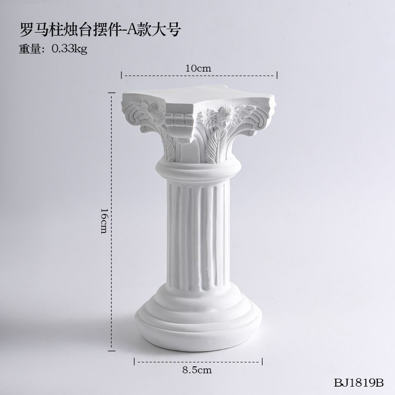 Pilar romano Doric, decoración nórdica de yeso, Mini candelabro de Pilar de yeso para el hogar, pintura de fotografía con sentido de atmósfera