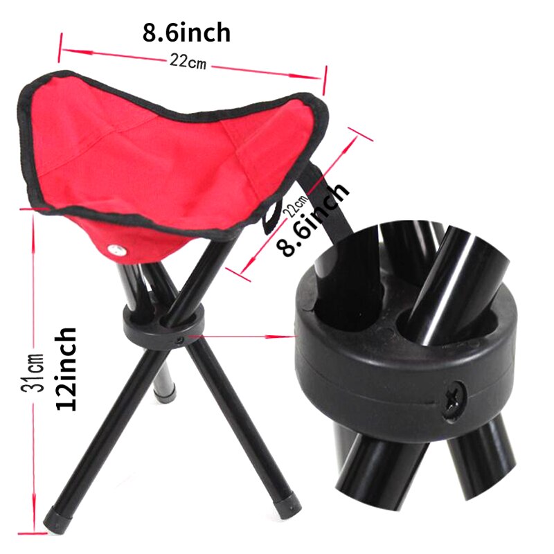 Camping-kruk, driepootkruk, visstoel, draagbaar, opvouwbaar, viskruk, festivalstoel, 2 stuks