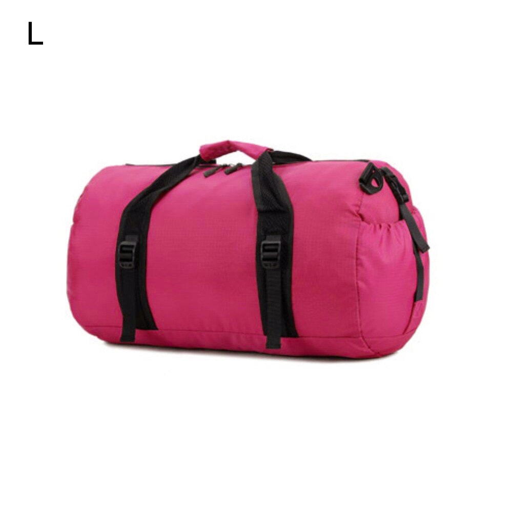 Nylon Travel Bag Large Capacity Vintage Luggage Bag Women Men Folding Zipper Travel Bag Handbag Sports Fitness Luggage: L Pink